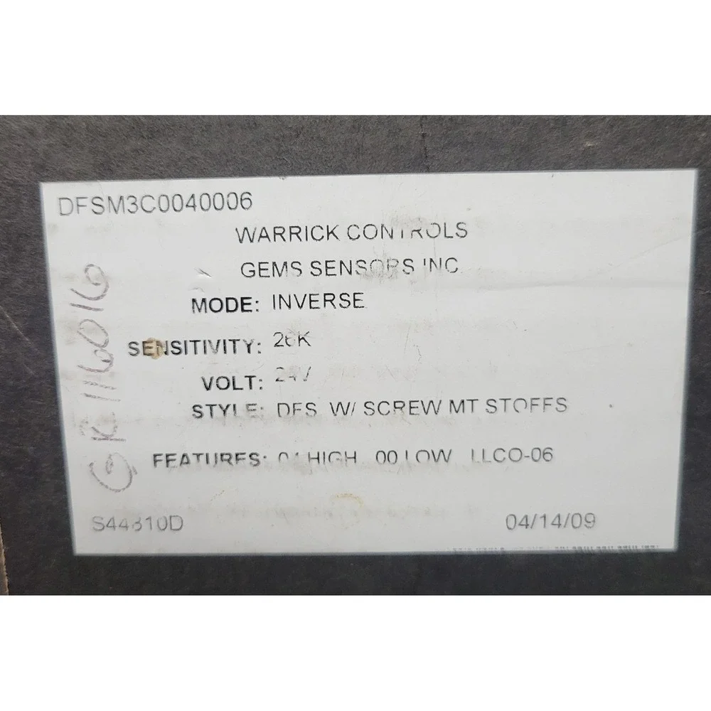Gems Sensors Warrick Dual Function Control 24V 26K Inverse DFSM3C0040006 NIOB